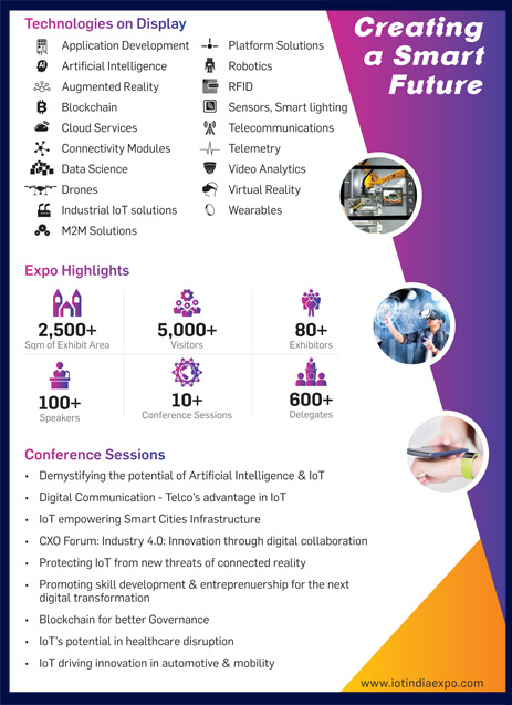 Exhibition Invitation - IoT India Expo 2019 - Pragati Maidan, New Delhi, 29-31 January 2019